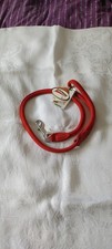 Red Rolled Leather Standard Dog Lead