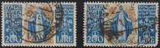 Italy C128 Used Pair F-VF 100L Airmail St Catherine Bold Cancels