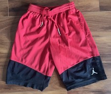 Nike Air Jordan Youth Medium Red Black Shorts Pockets Drawstring Great Price