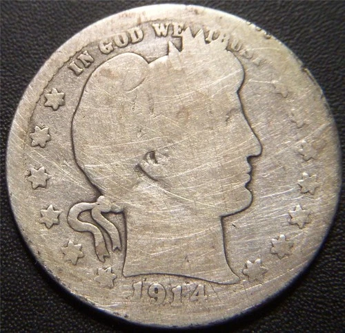 1914-D Barber Quarter - Majority of the Major Details are Outlined