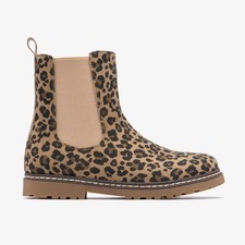 Clarks Girls Adelaide Fly Kid Leopard Print Ankle Boots,Chelsea Boots Textile