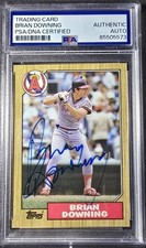 Brian Downing 1987 Topps Autographed #782 California Angels Baseball Auto PSA