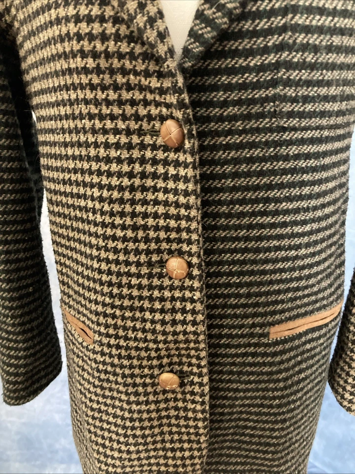 Blazer vintage de pata de gallo para mujer de los años 80 talla pequeña mezcla de lana colores desajustados Foto 3 de 4