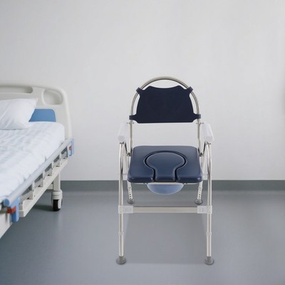 Toilet Chair Foldable Toilet Chair Shower Chair w/ Padded Seat 150kg/330.69 lbs