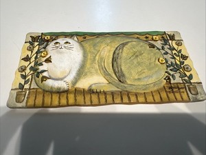 E Smithson Cat Feline 3d Resin Wall Art Signed Vintage Titled "Buttercup"