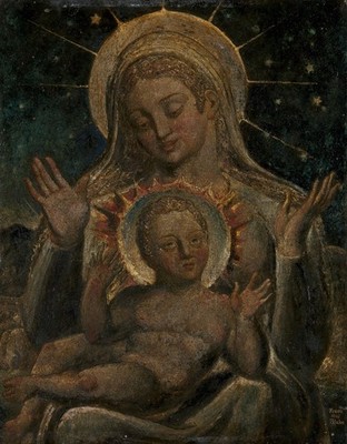 William Blake - Virgin and Child 7 Premium Accent Home Vintage Inspiration Inter