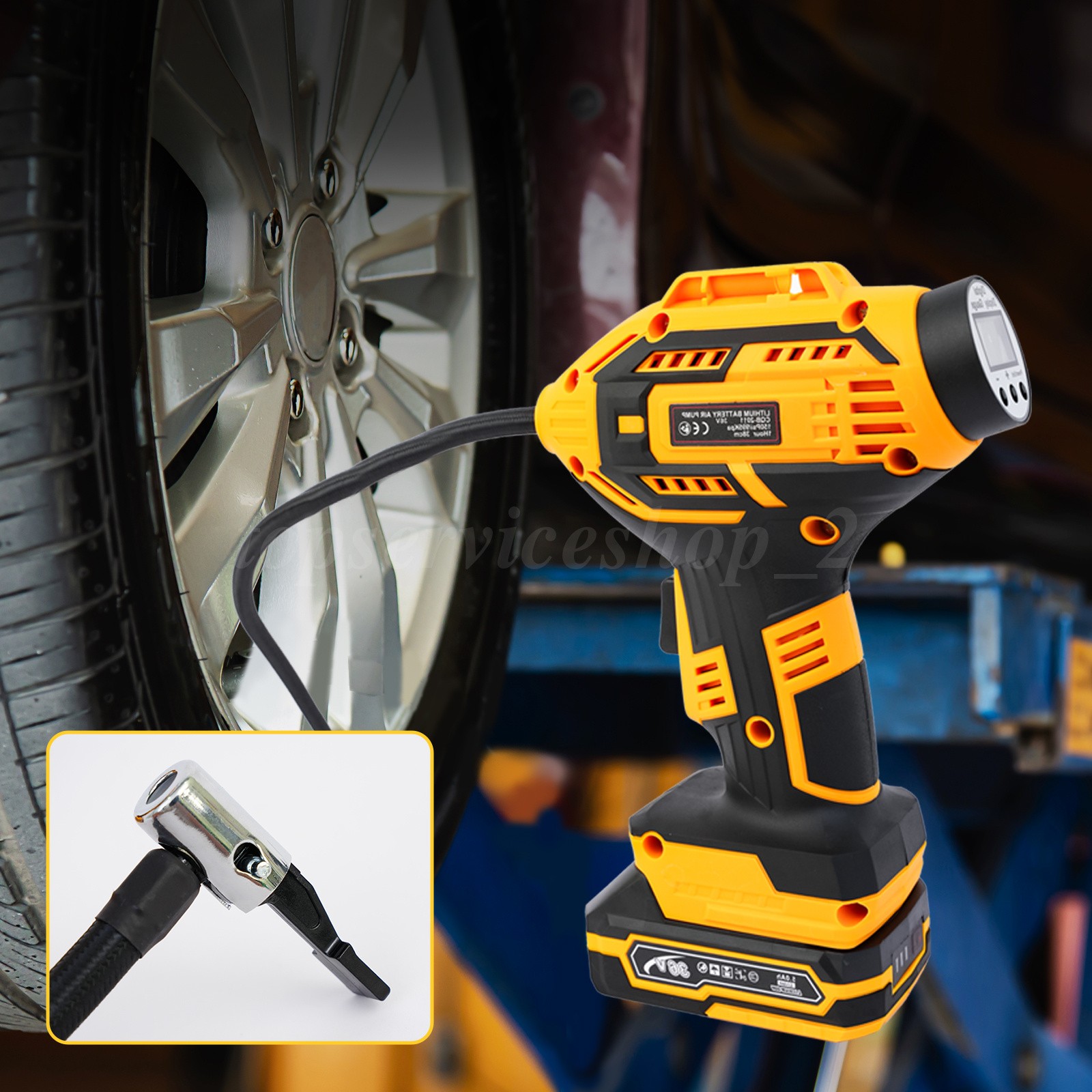 Tire Inflator Air Compressor 36V Cordless Tire Pump Rechargeable Battery Powered