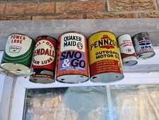 Vintage Quaker Maid SNO & GO, Kendal, Sinclair, Pennzoil, Amaco,  Texaco Can Lot