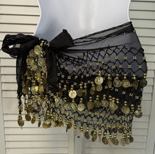 Belly Dance Black Practice Belt Hip Skirt Wrap Skirt Costume