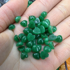 50pcs 6mm Natural Malaysian Jade Stone Heart CAB CABOCHON DIY Jewelry No Hole