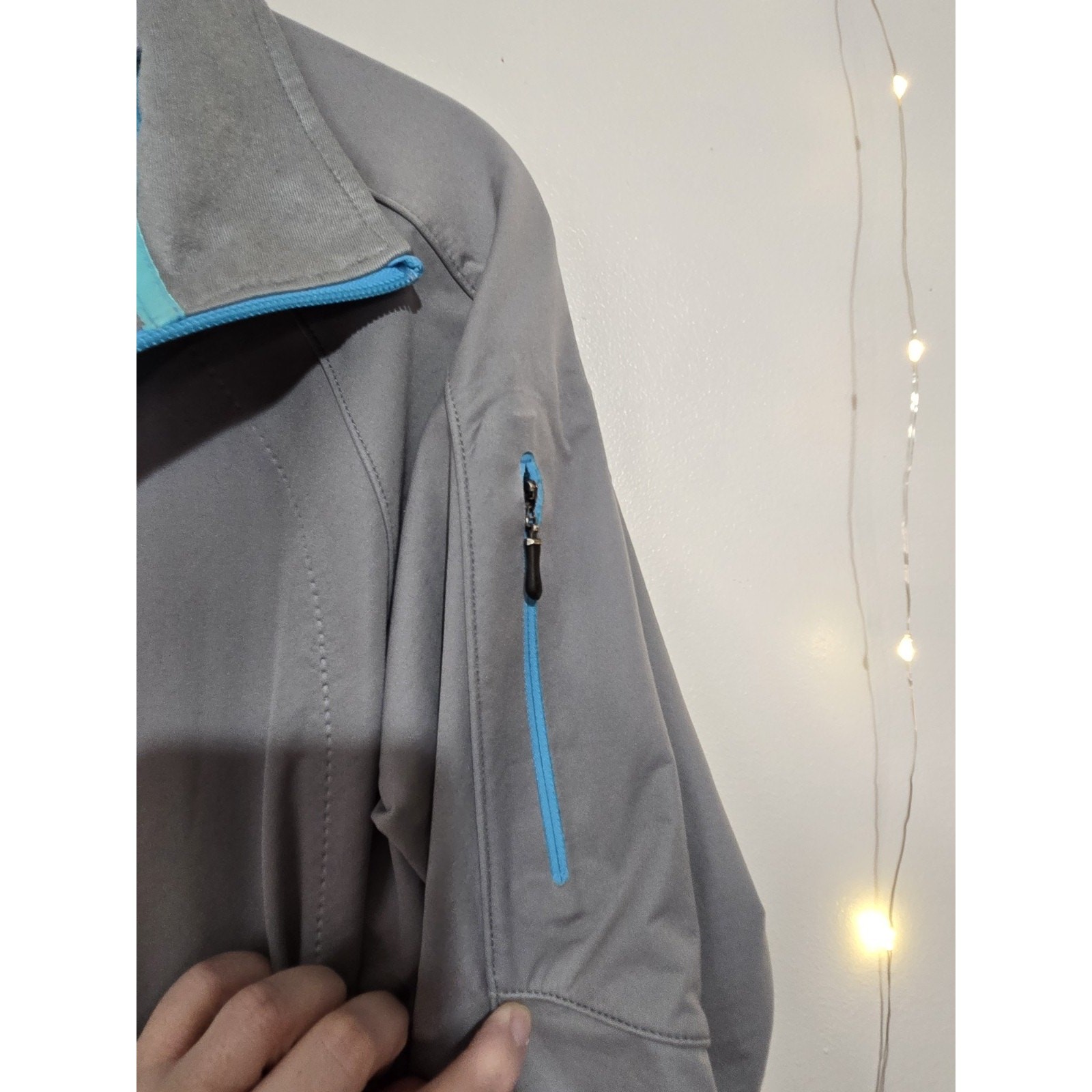 REI Lightweight Soft Shell Jacket Medium Gray Blu… - image 11