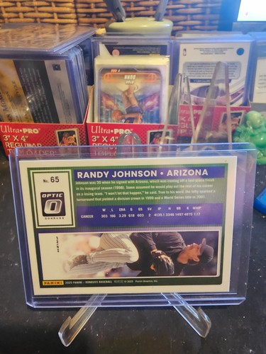 2025 Panini Donruss Optic Baseball Randy Johnson #65 Discoteca Nera - Foto 2 di 6