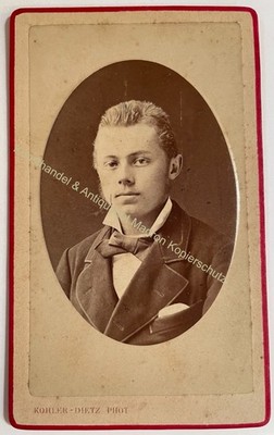 orig. CDV Foto Fotografie Mann Herr Mode Bild alt um 1885 Kohler Dietz Mulhouse