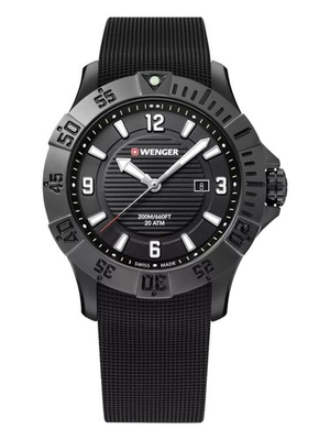 #ad Wenger Swiss Army Men#x27;s 01.0641.134 Seaforce Black Dial Watch 43 mm MSRP $280 $159.95