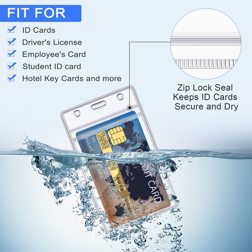 300 Pieces Clear Plastic Name Badge ID Card Holders Vertical Name Badge ID Ca... - Picture 4 of 7