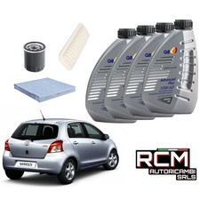 Kit Tagliando Filtri e 4 Litri Olio Q8 10W40 Toyota Yaris 1.0 1.3 1.5 cc da 2006