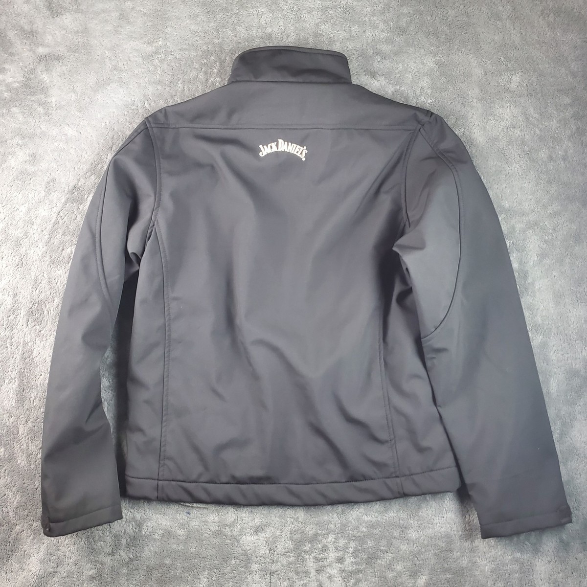 Jack Daniels Jacket Mens S Black Softshell Logo Full Zip Old No 7