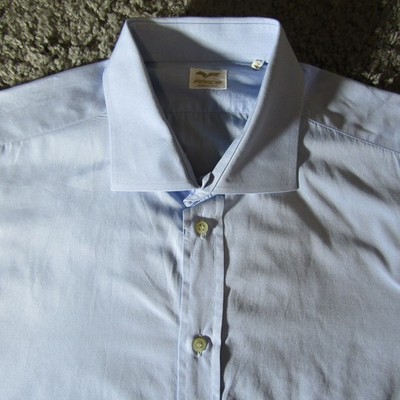 Fenicia Shirt Mens 18 45 Broadcloth Made In Italy Formal Office Dress