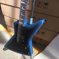 Electric Guitar 6 String Blue Burst Solid Body Black Hardware Mahogany Body