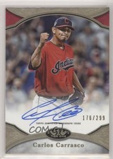 2020 Topps Tier One Prime Performers 176/299 Carlos Carrasco #PPA-CC Auto 3b3