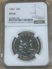 1962 NGC PF69 Proof Franklin Half Dollar 50c 90% SILVER White Label PR/PF 69