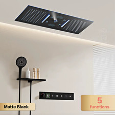 Luxury Brass Gunmetal LED Display Thermostatic Shower System Bathroom Ceiling Em