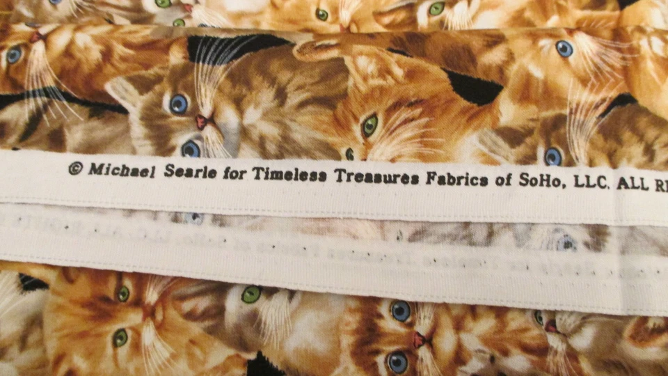 Хлопчатобумажная ткань Cats All over Timeless Treasures Michael S C4121 1 ярд 15 дюймов x 44 - Изображение 2 из 4