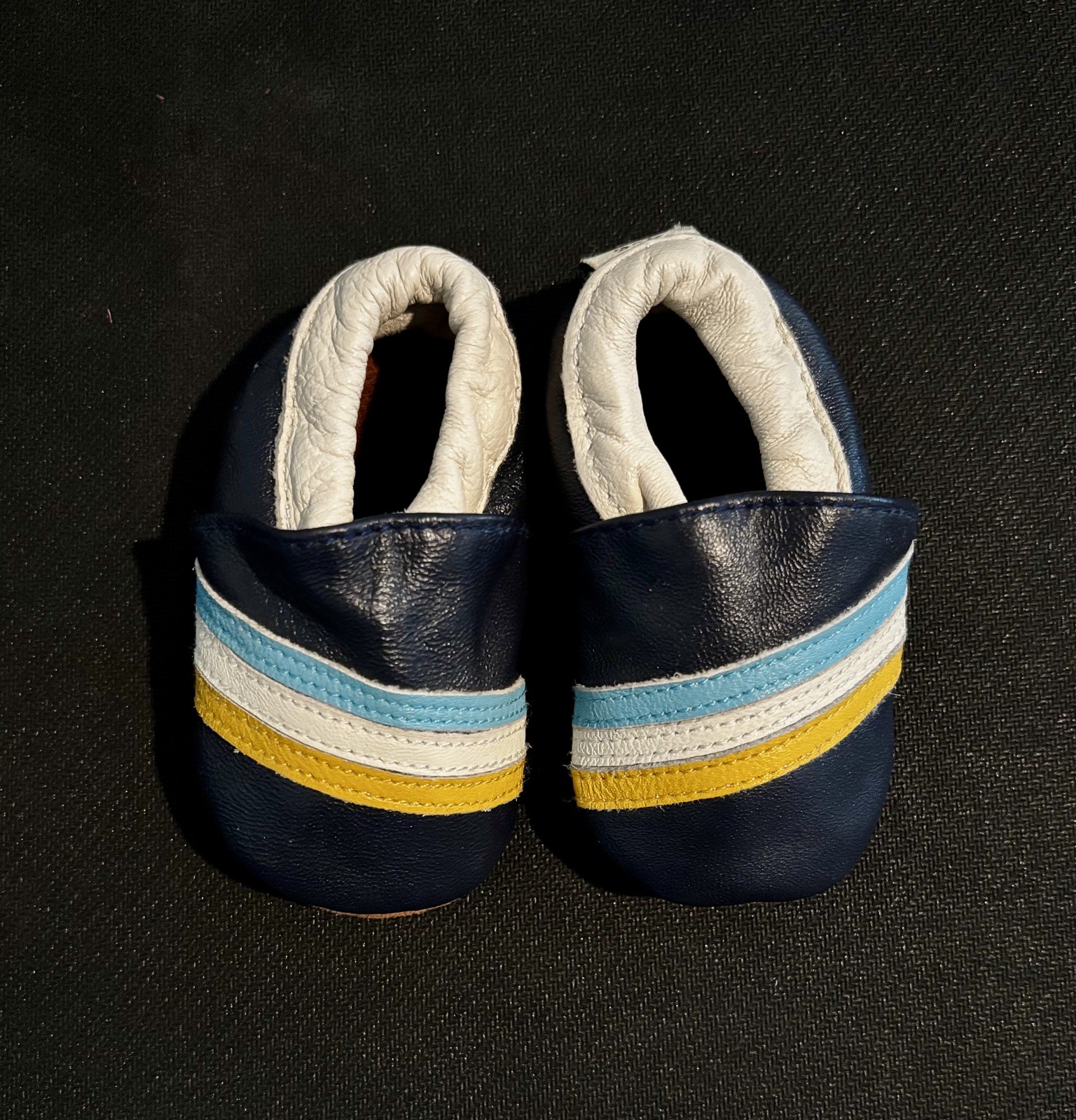0-6 Months Baby Boy Soft Navy Blue  Leather Suede Sole Infan