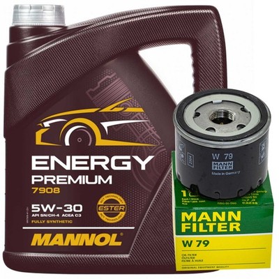 Motoröl Set Mannol 5W-30 4 Liter + Ölfilter für Smart Forfour Schrägheck