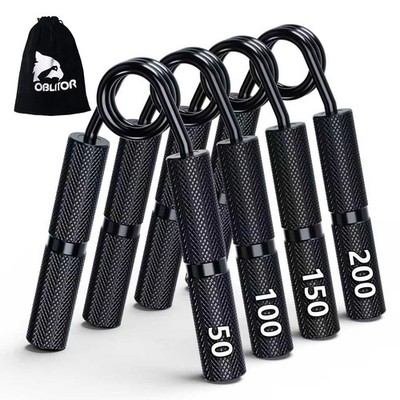 Oblitor Grip Strength Trainer 4 Pack,50LB-200LB Hand Exerciser Gripper Forearm