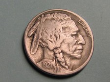 1921-S  BUFFALO NICKEL  FS-401   2 FEATHER NICE  GRADE TOUGH DATE