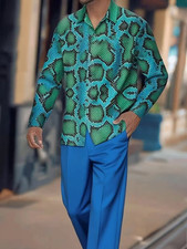 Men's Outfit 2 Piece Set Shirt Pants Suit PLUS SIZE BIG 5XL