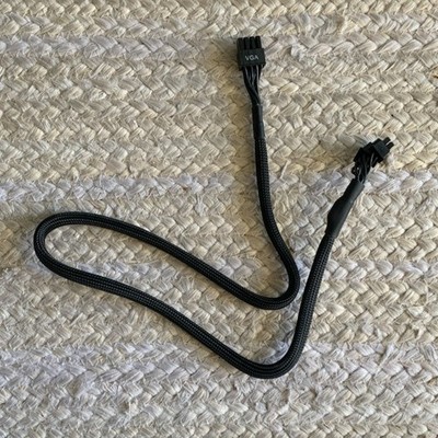 Black VGA 8 Pin to 6+2 Pin Power Cable for Graphics Card Power Supply