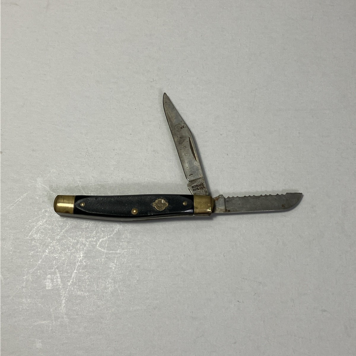 Vintage Schrade USA Cope Copenhagen 2 Blade Jack Pocket Knife Saw