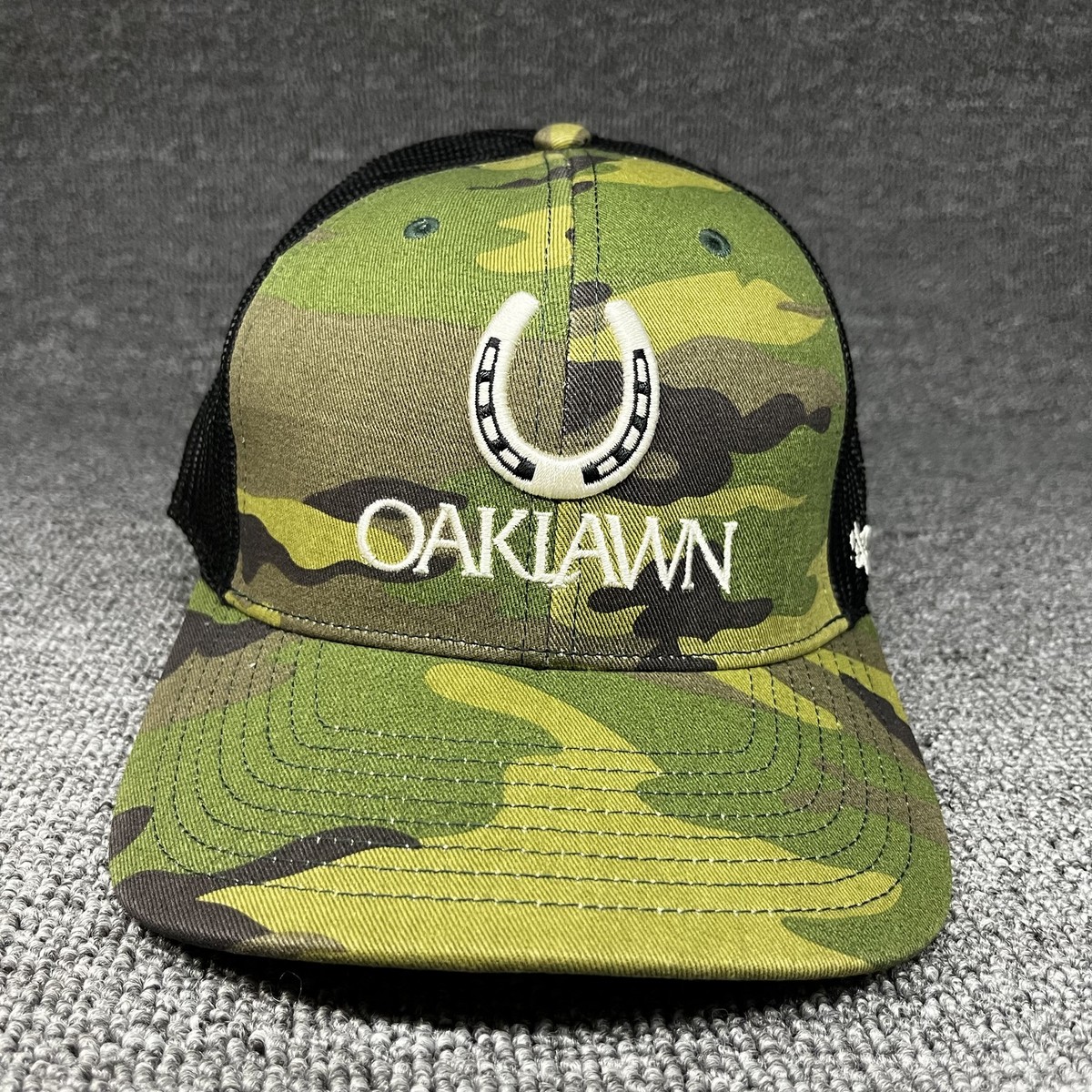 '47 Brand Oaklawn Racing Horseshoe Camo Black Mesh Trucker Snapback Hat