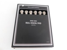 Williams Sonoma Skull Cocktail Picks Set of 6 Halloween Cocktail Picks NIB