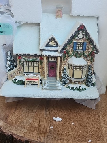 BRADFOR EXCHANGE Christmas Hawthorne FABRIC STORE of the Memories Village - Picture 6 of 21
