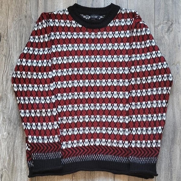 Men Armani Jeans Sweater Black Acrylic 42 / XL /