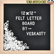 12x12 Felt Letter Board W/ Wooden Frame Messages Home Office Classroom New