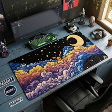 Eevee Starry Night Cloud Art XL Gaming Mouse Pad, Pokemon Desk Mat