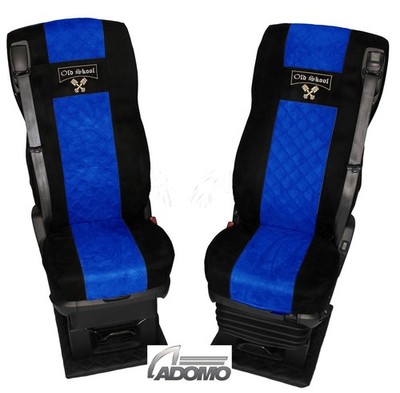 Sitzbezüge für Daf ab 2021 XF-new XG XG+, schwarz-blau , Old Skool, luftgefedert