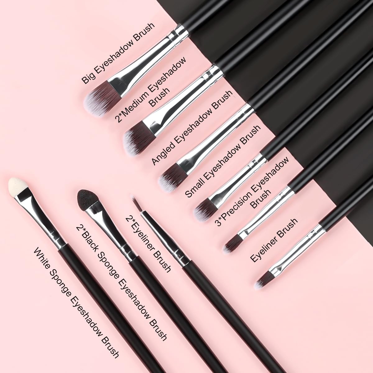 Brushworks Einhorn HD Precision Augen & Brauen Pinselset – 5 Pinsel Für Lidstrich, Schattieren & Verblenden
