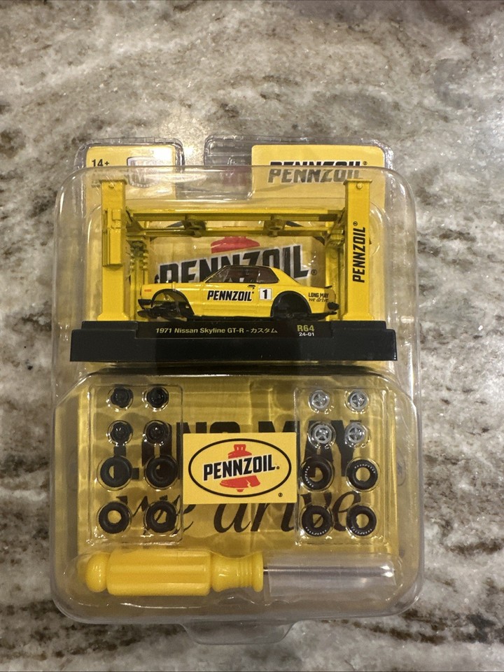 2024 M2 Machines Model Kit R64 Pennzoil 1971 Nissan Skyline GT-R Yellow ...