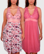 NEW SWEET  SOFT WOMEN'S CHEMISE  FULL SLIP LACE NIGHTGOWN SET ASSORTED SZ LRG