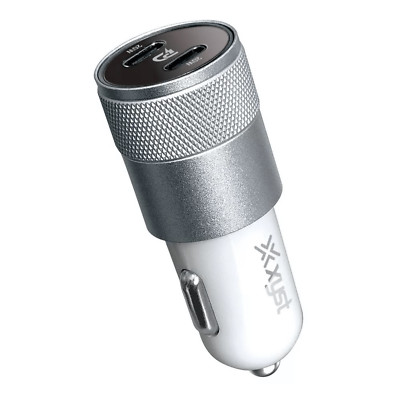 Xyst 40-Watt Dual USB-C Car Charger with Built-in Short-Circuit Protection