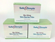 75 Safe n Simple SNS00807 Large No-Sting Skin Barrier Film Wipes Exp 02/2026