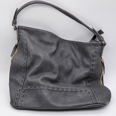 Sasha + Sofi Concealed Carry Purse Shoulder Bag Large Gray Tote 14x 13  Nice Zip