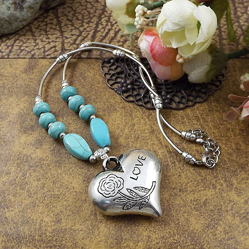 9 estilos vintage para mujer tibetana plata turquesa colgante cuerda con cuentas - Imagen 43 de 122