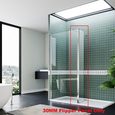 Walk In Shower Enclosure Screen With Flipper Panel Wet Room Clear Glass Cubicle