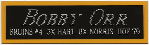 BOBBY ORR BRUINS NAMEPLATE FOR AUTOGRAPHED Signed HOCKEY STICK PUCK JERSEY PHOTO